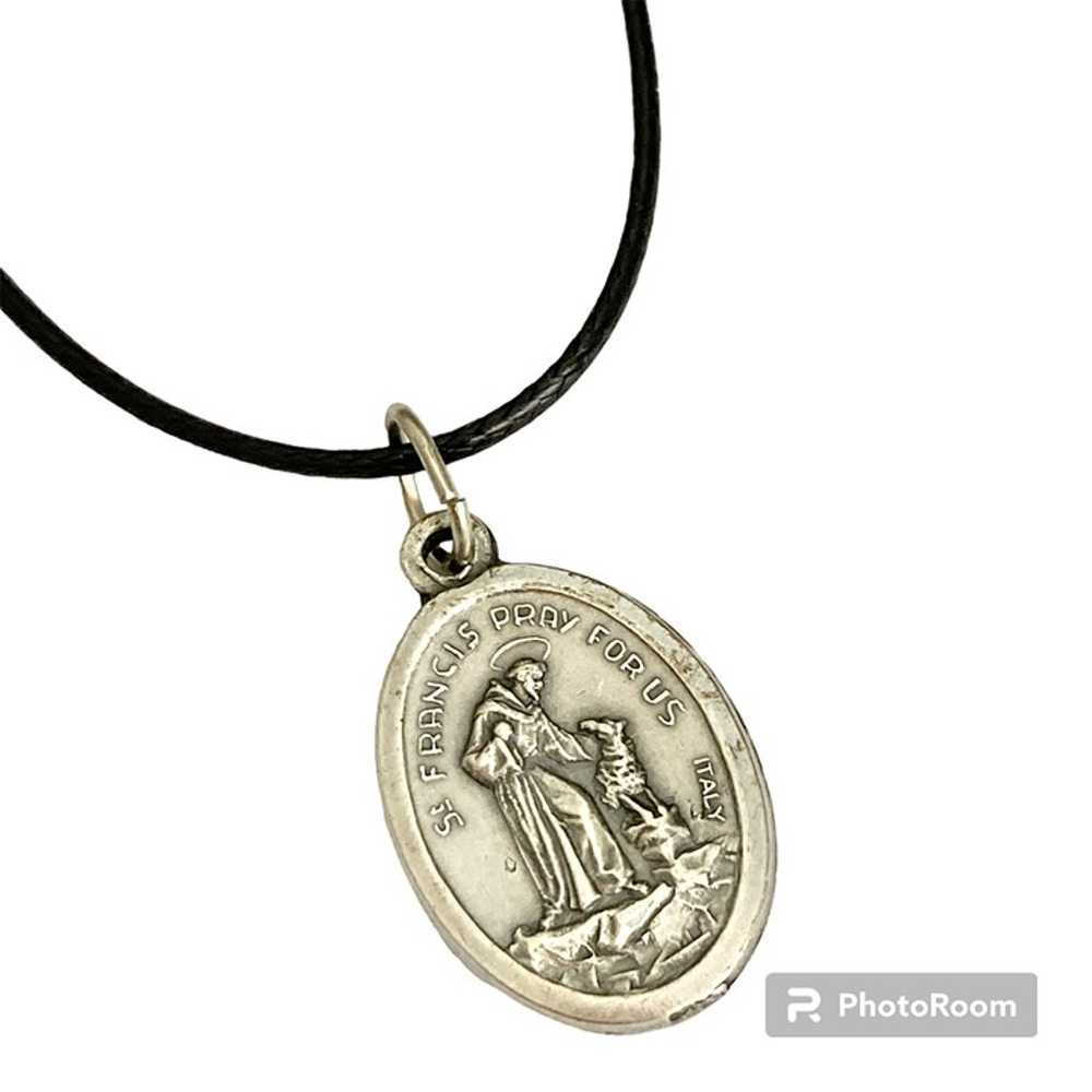 Vintage Saint St. Anthony Medal Necklace Italy 18… - image 2