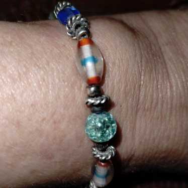 Beautiful vintage handmade toggle beaded bracelet - image 1