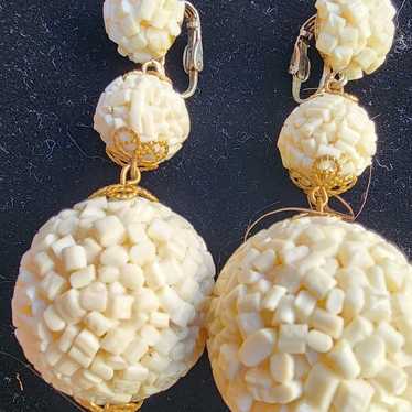 Vintage Celluloud confetti Ball earrings - image 1