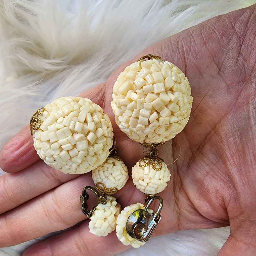 Vintage Celluloud confetti Ball earrings - image 5