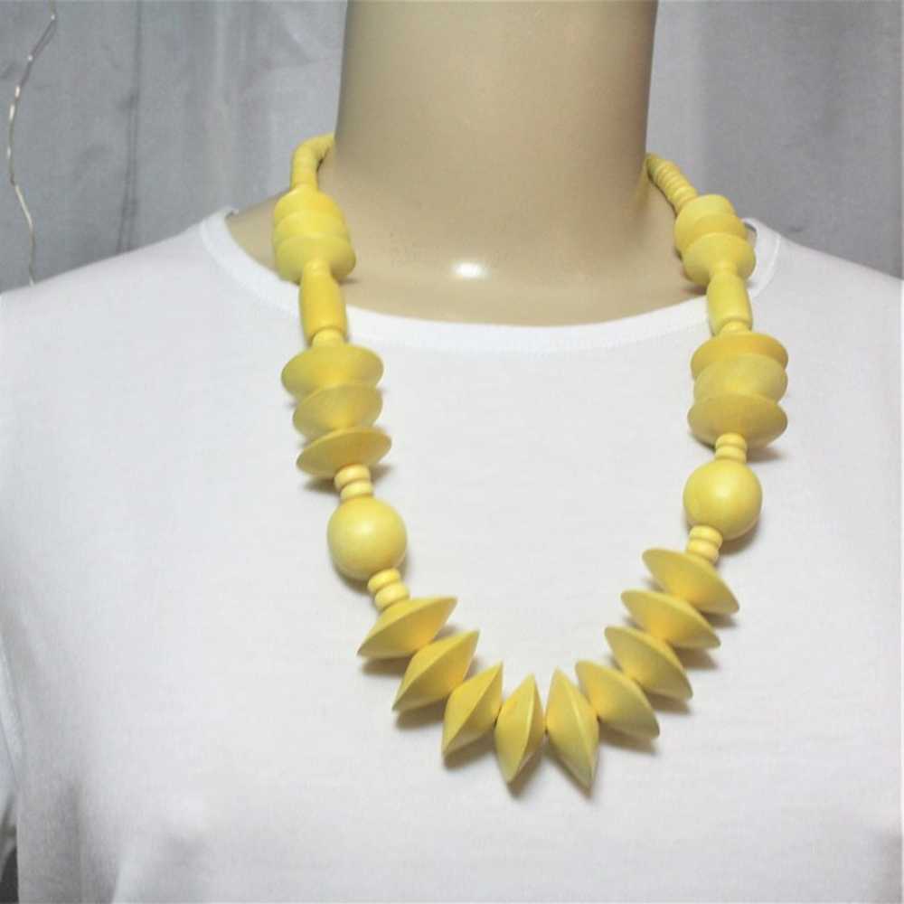 Vintage Genuine 1980s Wood Banana Yellow Geometri… - image 6