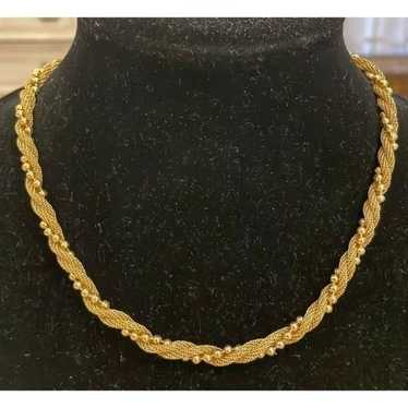 Vintage Avon Gold Tone Twisted Statement Necklace - image 1