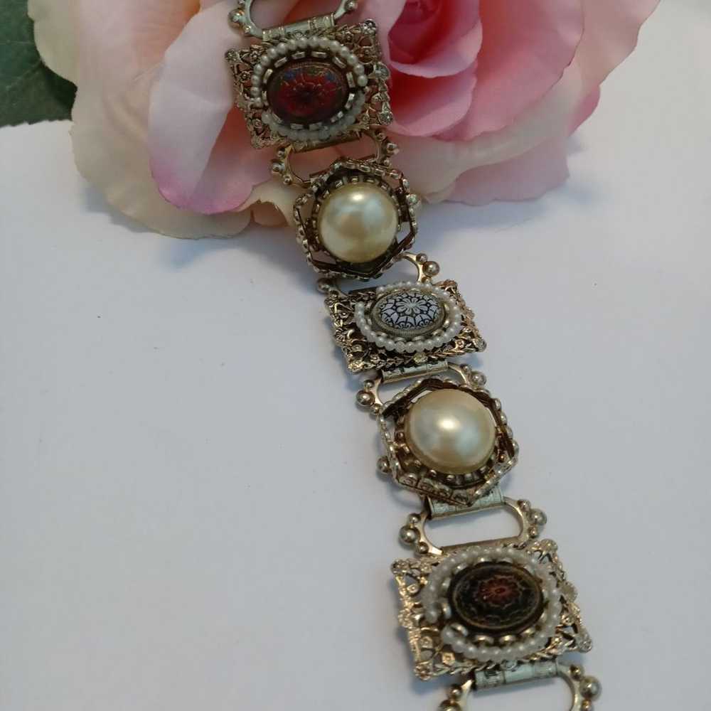 Vintage bracelet gold tone - image 2