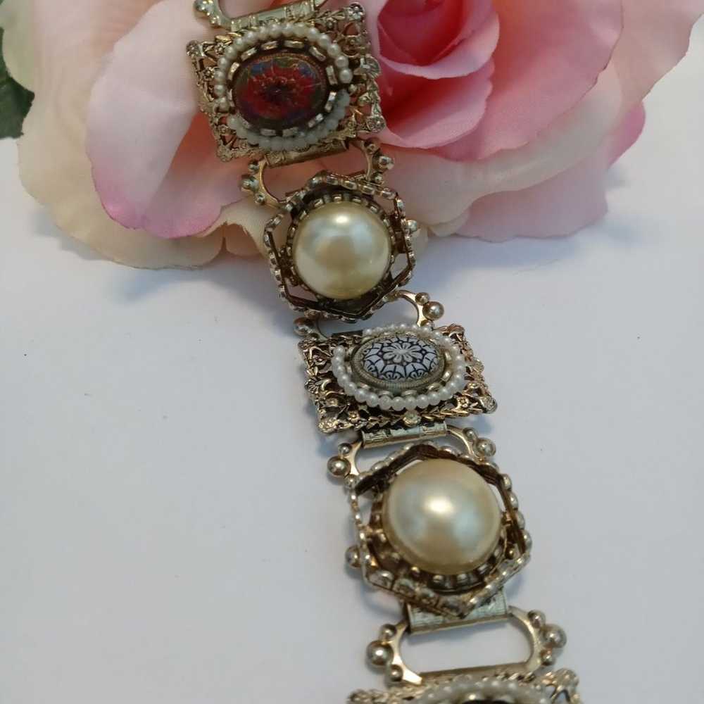 Vintage bracelet gold tone - image 3