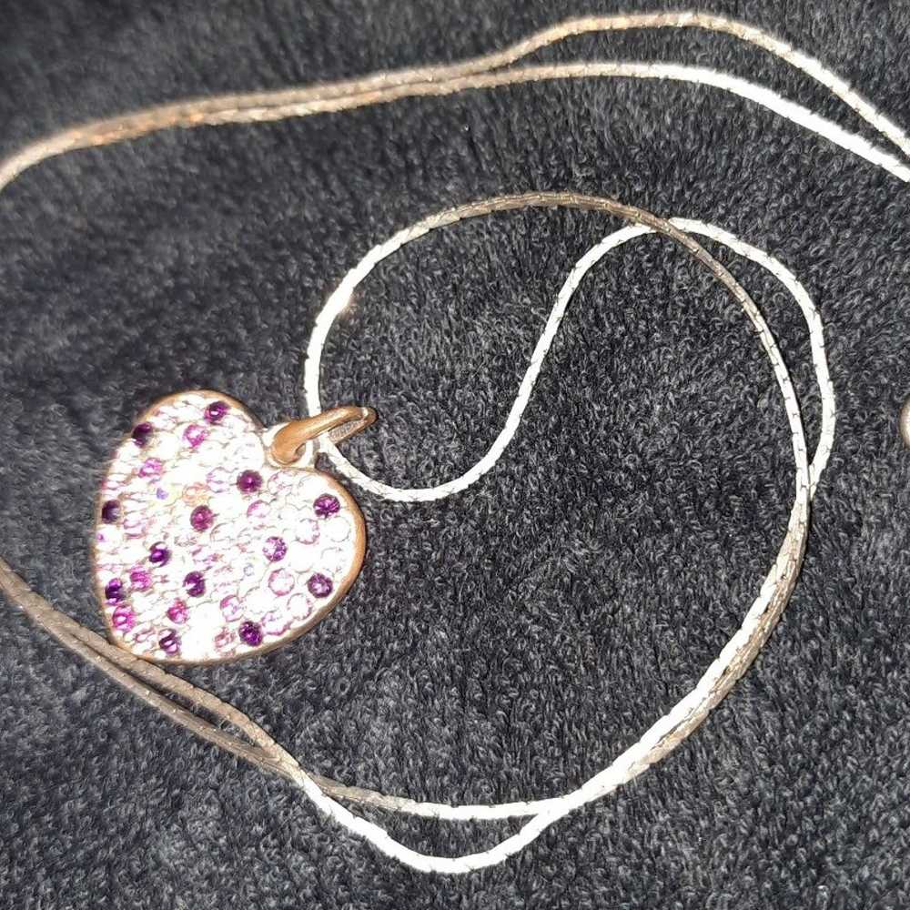 Vintage Y2K Silver Heart Necklace - image 3