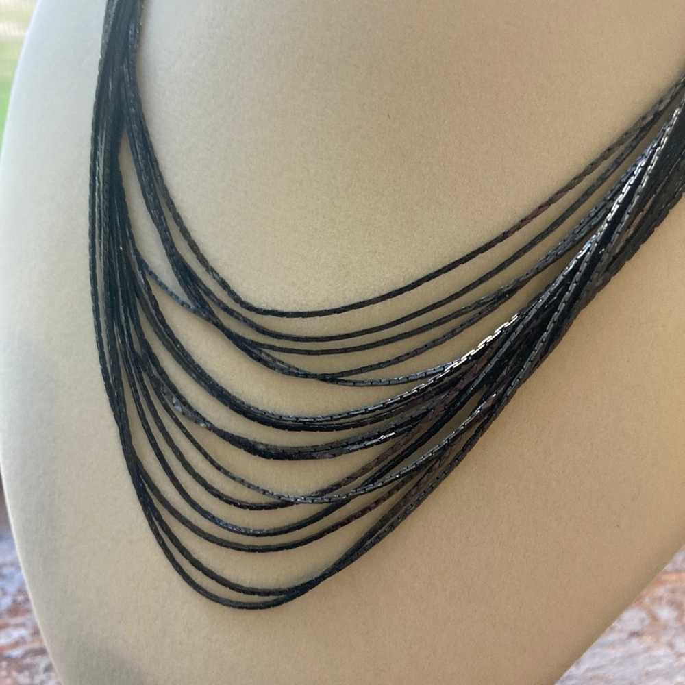 Express multi strand bib necklace black - image 3