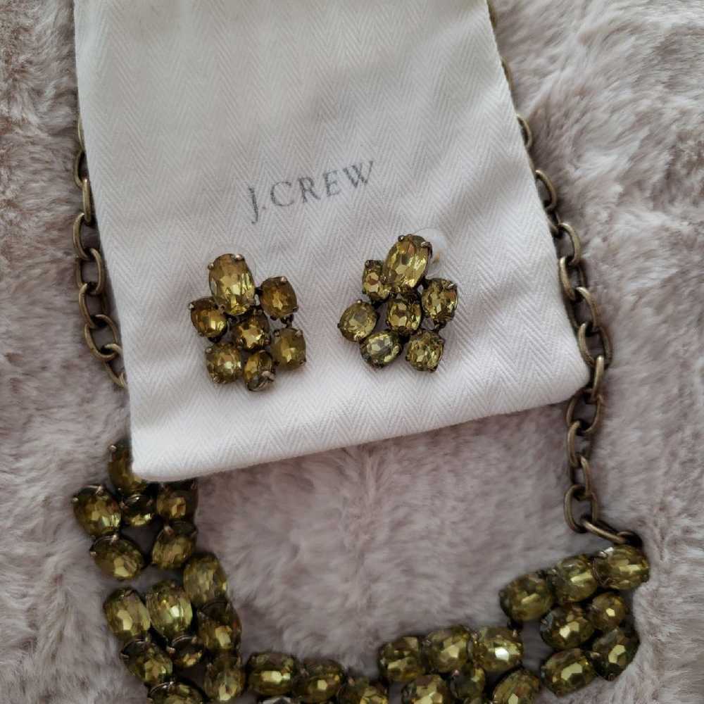 J Crew crystal earrings and necklace - image 1