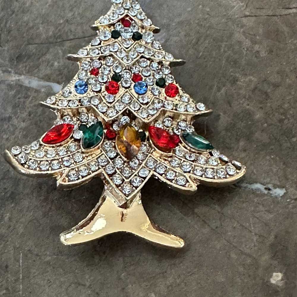 Fashion Jewelry Christmas Tree Pin Brooch Gold NW… - image 3