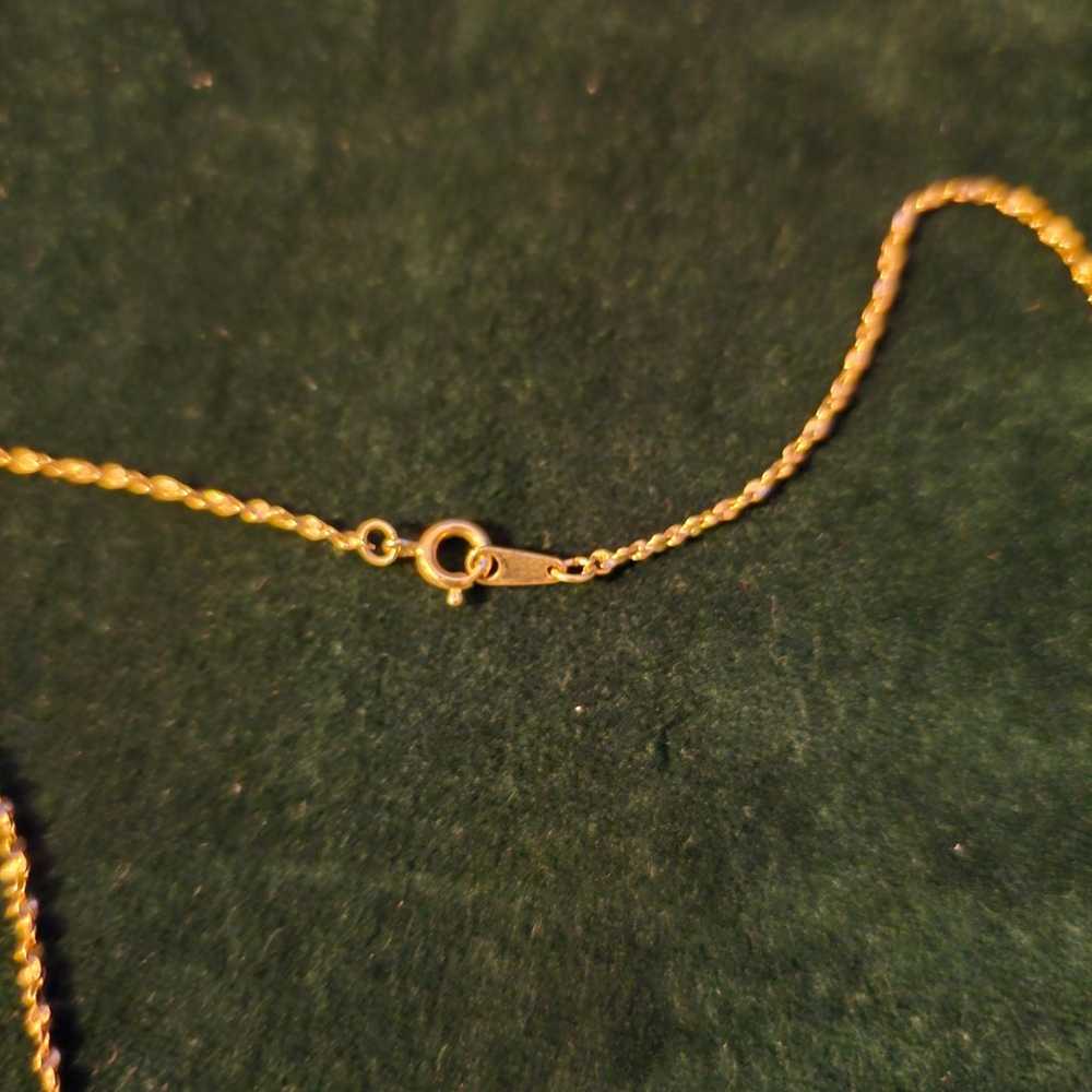 Eucalyptus Leaf Gold-tone Pendant Necklace - image 4