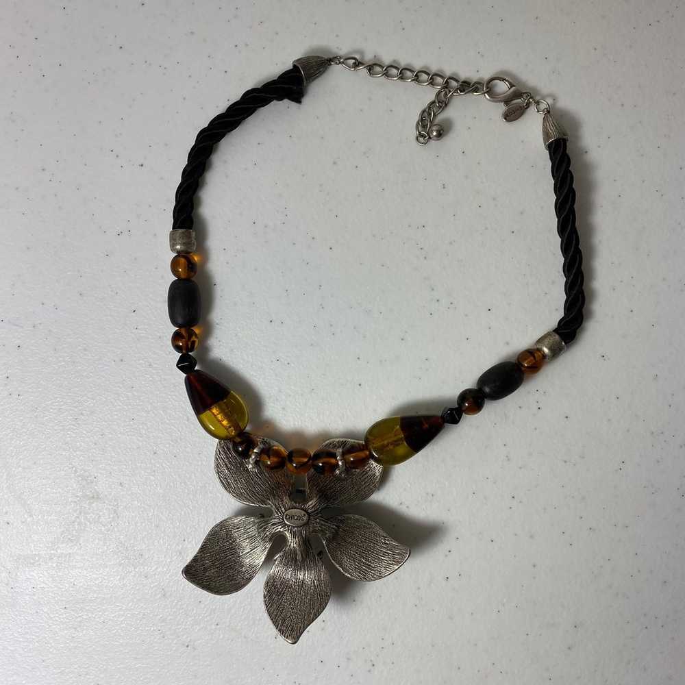 Vintage Chico's Tiger Lily Statement Necklace Chu… - image 5