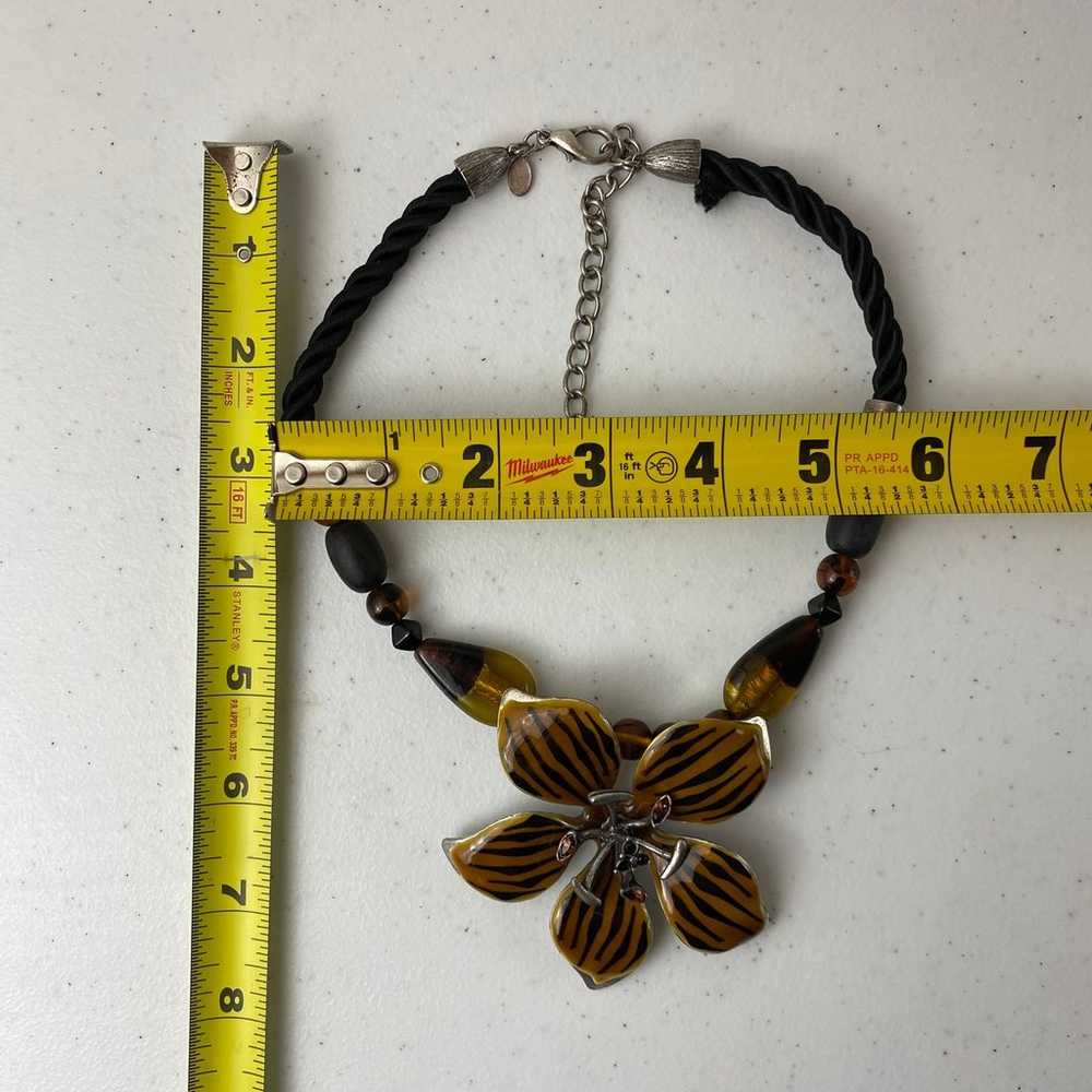 Vintage Chico's Tiger Lily Statement Necklace Chu… - image 9