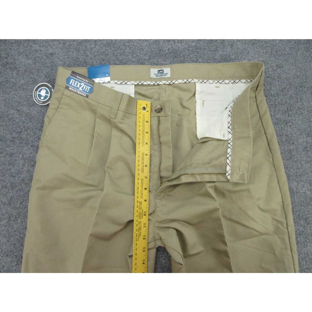 Lee Lee Pants Mens 38x34 Beige Relaxed Fit Pleate… - image 3