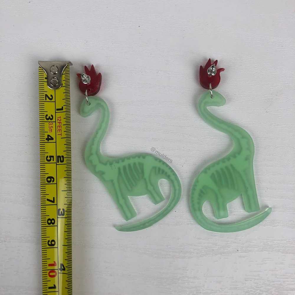 Acrylic Translucent Green Dinosaur Skeleton Fire … - image 3