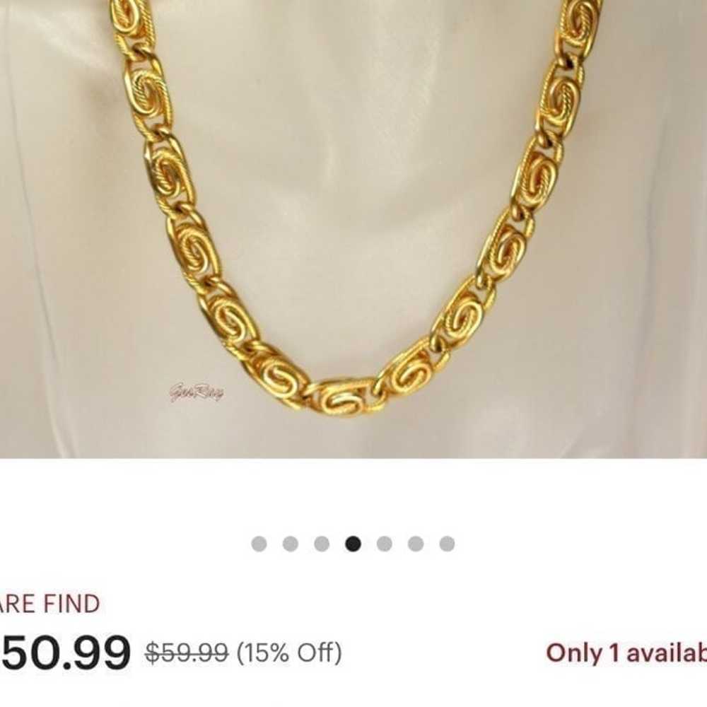 Signed AK ANNE KLEIN Jewelry Fancy Chain Necklace… - image 3