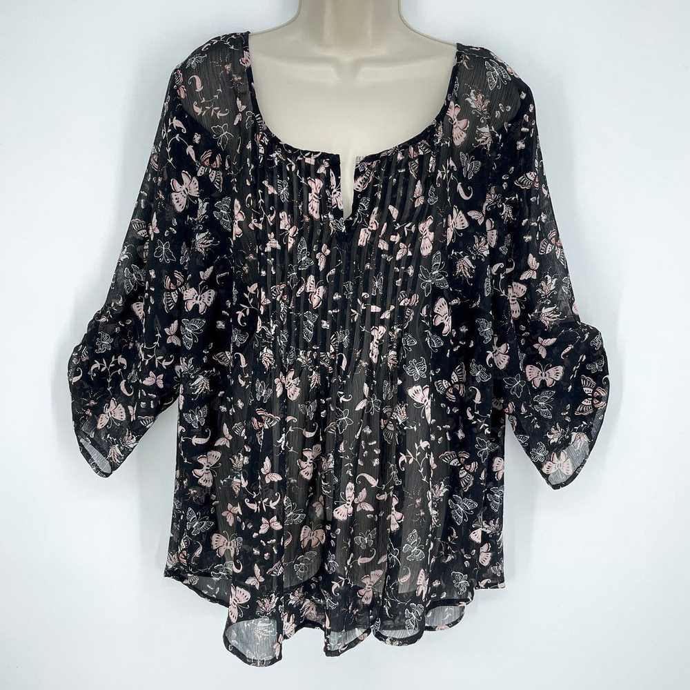 Other Torrid Sheer Butterflies Floral Tunic Top S… - image 1