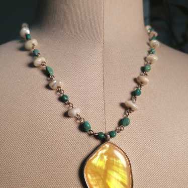 Vintage Necklace with Large Pendant - image 1