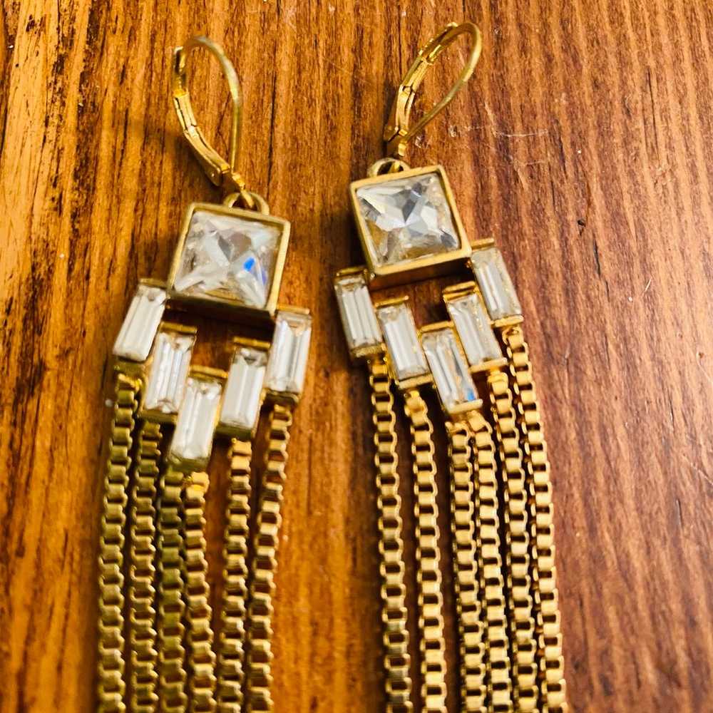 Vintage box chain with crystal earrings - image 2