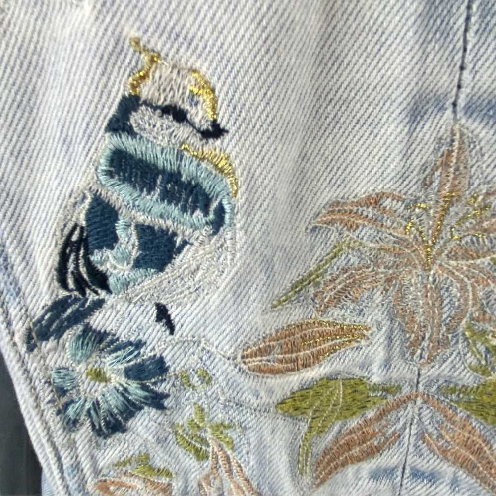 William Rast Boho Distressed Embroidered Denim Je… - image 4