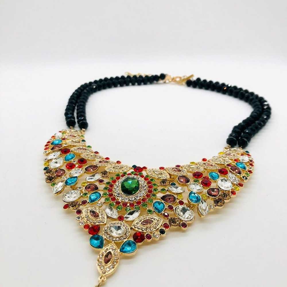 Statement Gaudy Rhinestone Necklace COSTUME - image 12