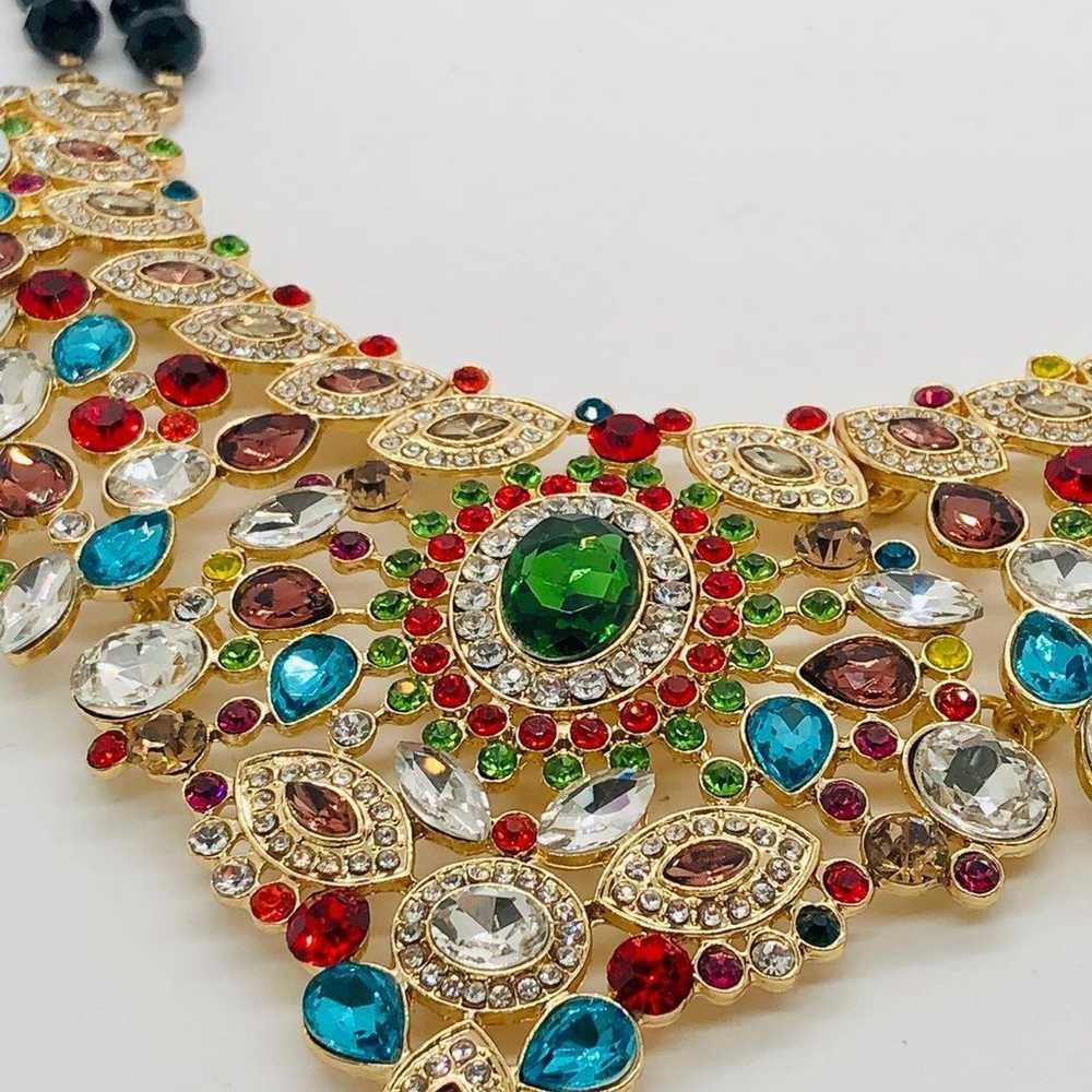 Statement Gaudy Rhinestone Necklace COSTUME - image 6