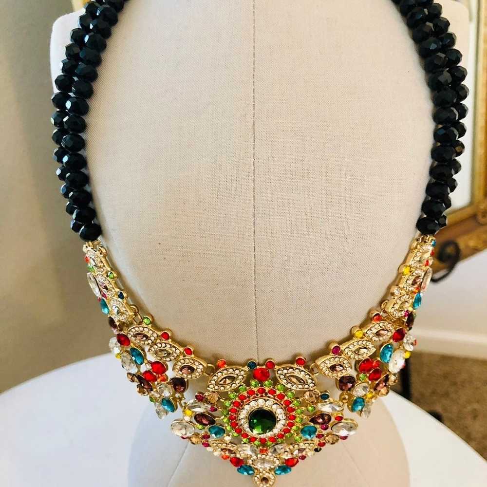 Statement Gaudy Rhinestone Necklace COSTUME - image 8