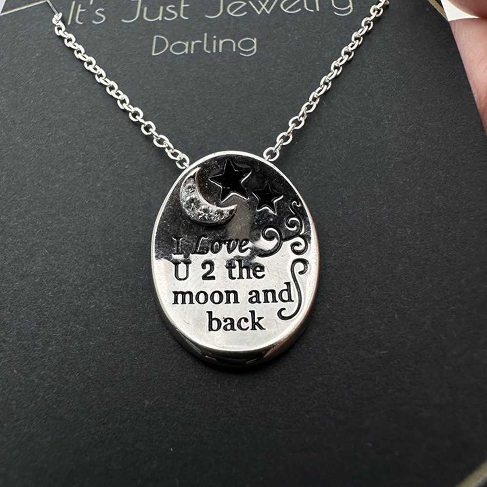 Womans Necklace Sterling Silver "Love U 2 The Moo… - image 2