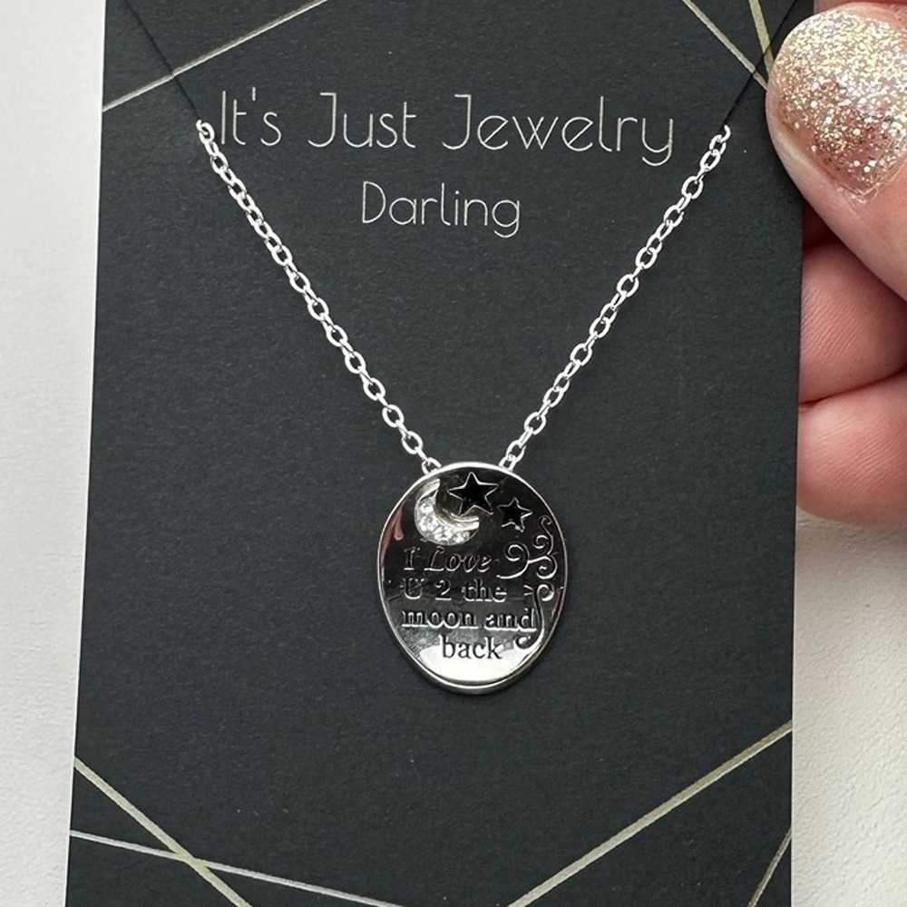 Womans Necklace Sterling Silver "Love U 2 The Moo… - image 4