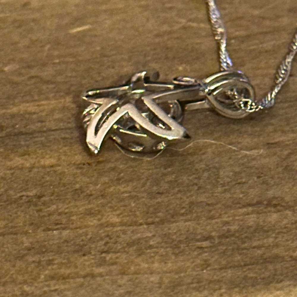 Vintage 925 silver starfish pendant necklace - image 3