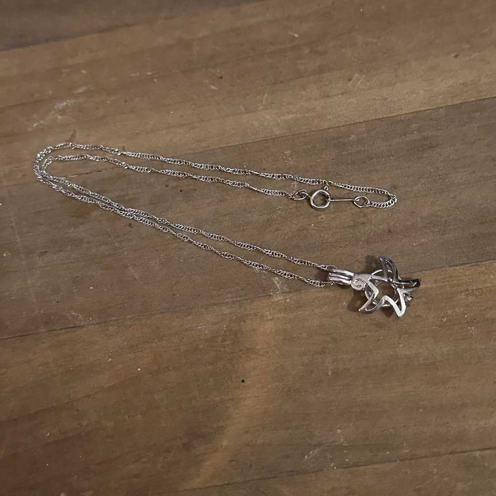 Vintage 925 silver starfish pendant necklace - image 6