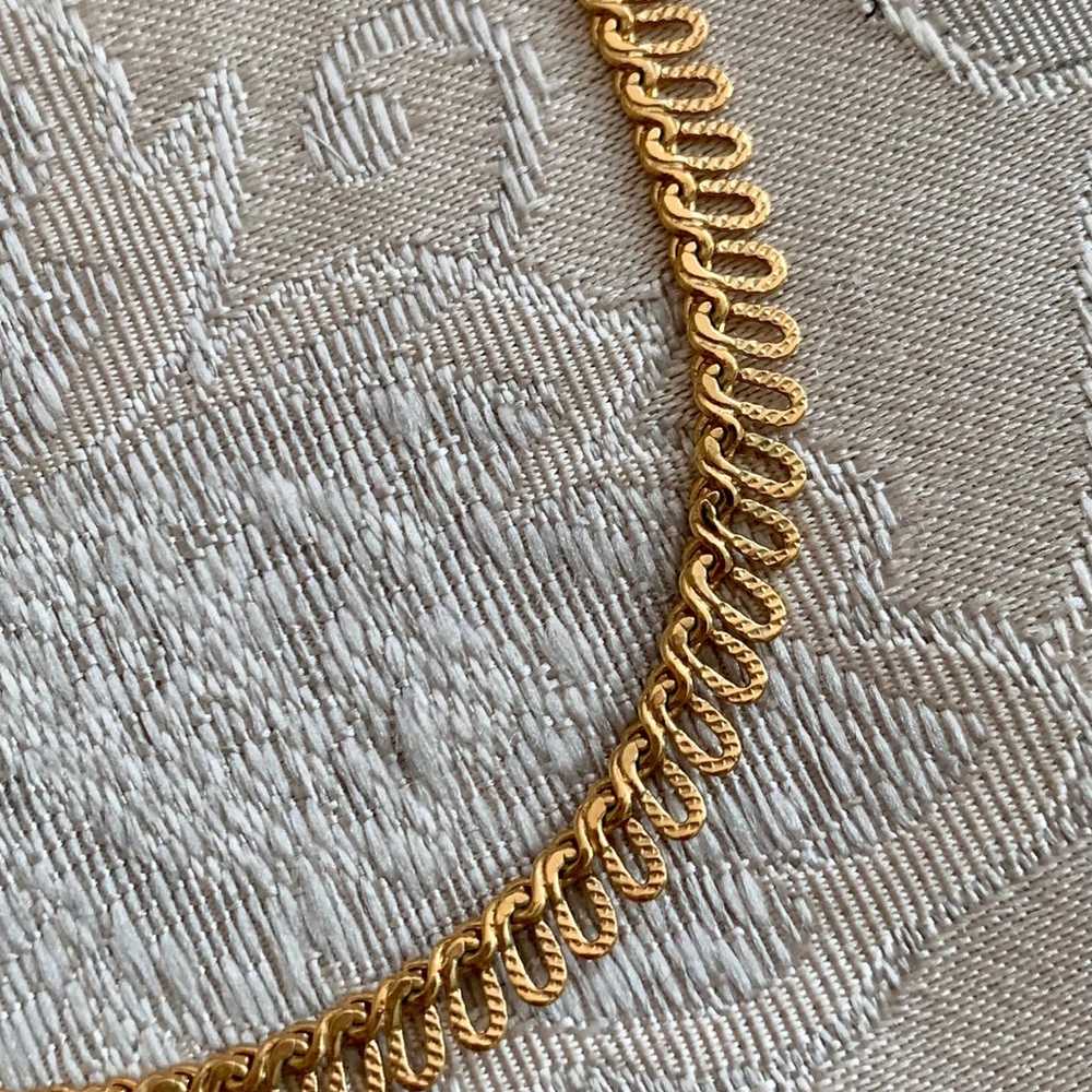 Vintage Gold Tone 19” Fancy Link Necklace - image 2