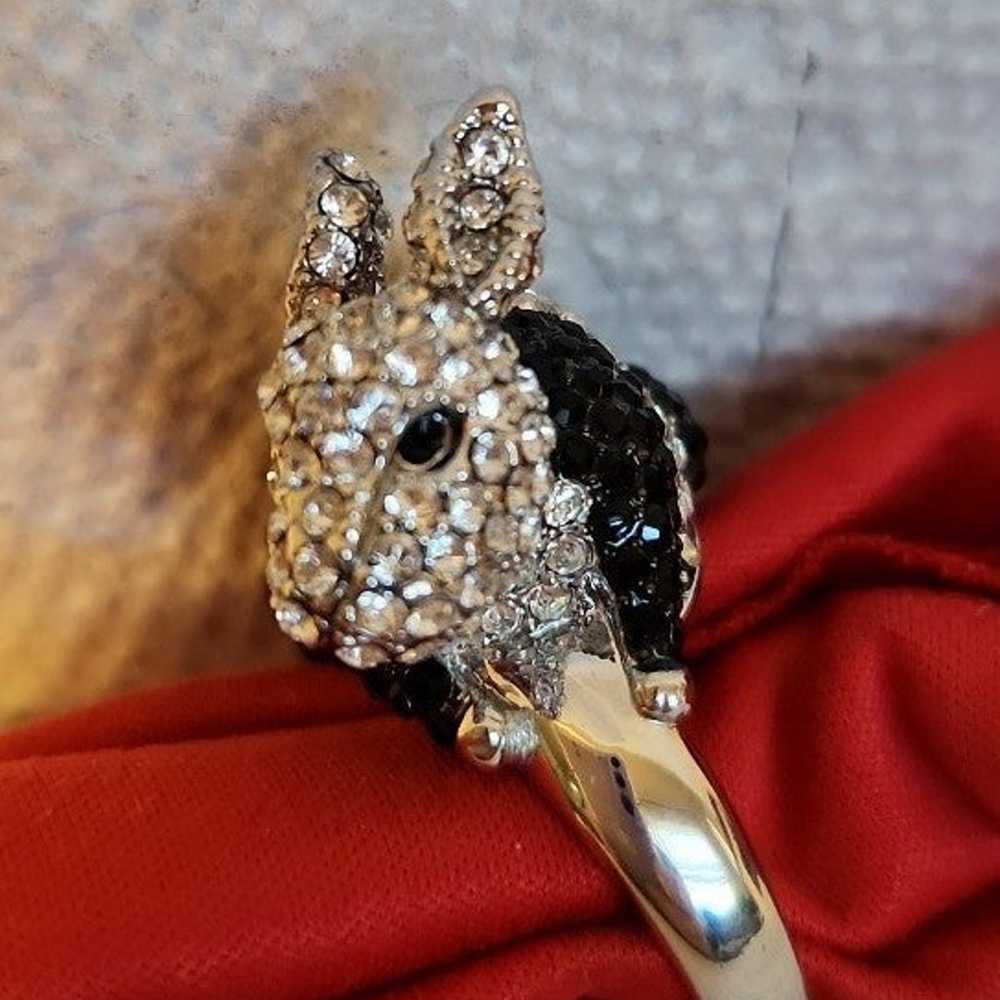 Beautiful vintage rabbit motif sterling silver ri… - image 2