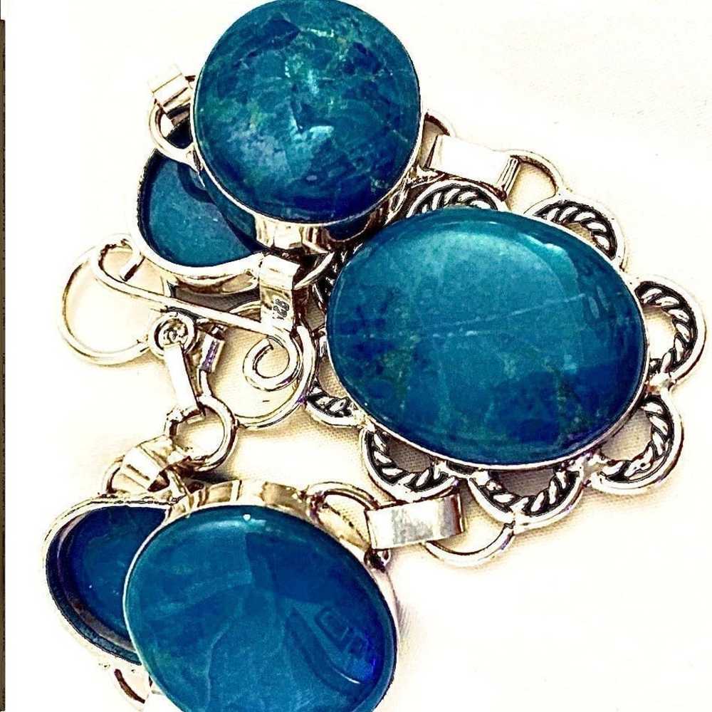 Stunning Hancrafted polished 925 bracelet/Wow blu… - image 3