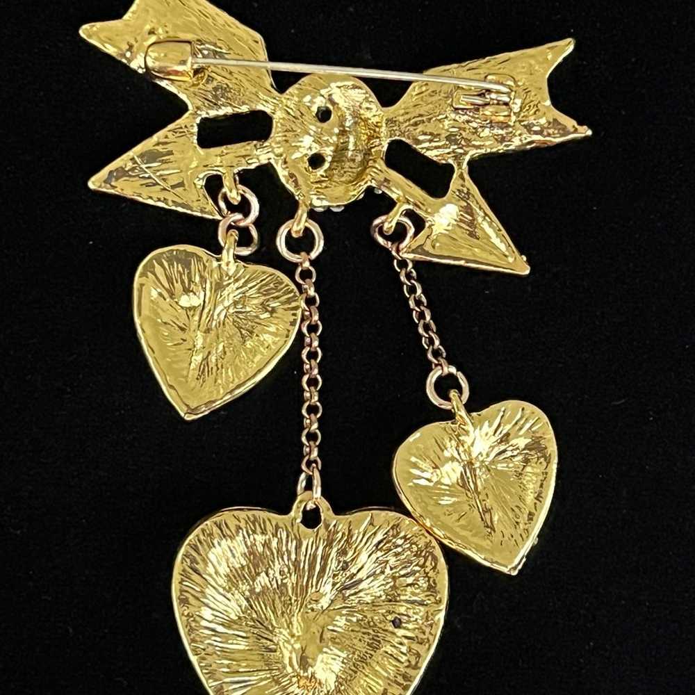 Heart with Bow and Arrow Brooch - image 4