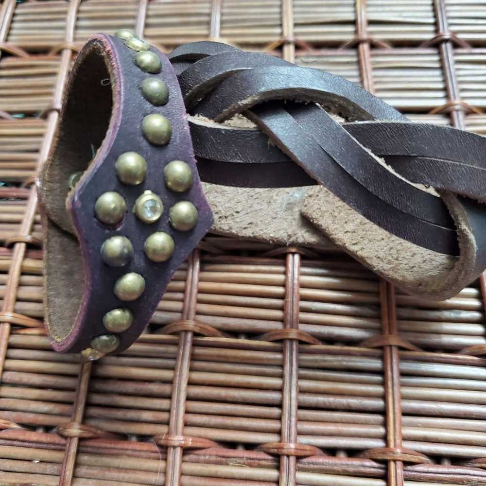 Vintage handmade leather suede set of 2 - image 1