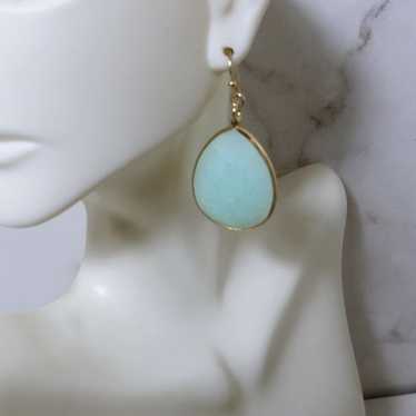 Stunning Jade Quartz Crystal Tear Drops Dangle Ea… - image 1