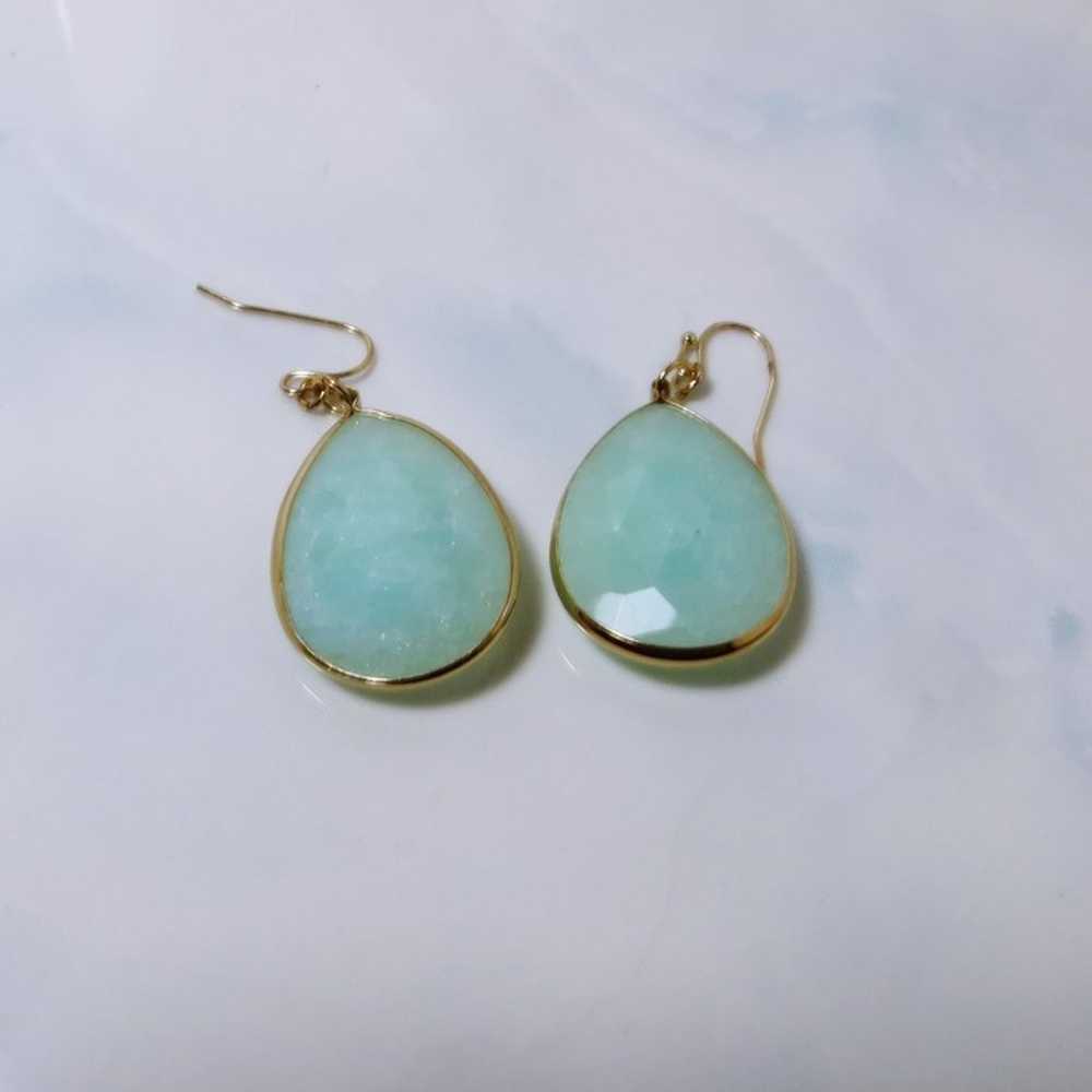 Stunning Jade Quartz Crystal Tear Drops Dangle Ea… - image 2