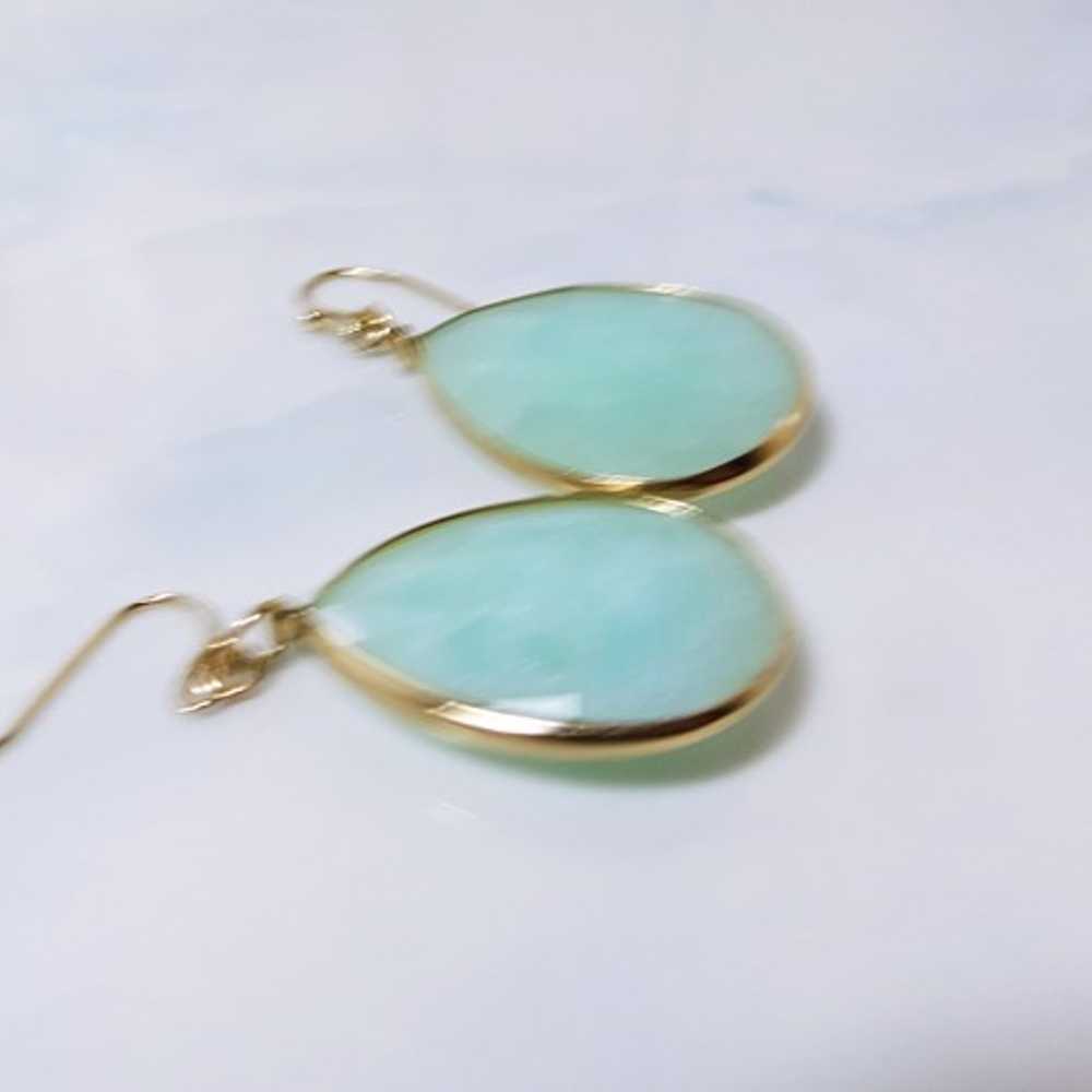 Stunning Jade Quartz Crystal Tear Drops Dangle Ea… - image 3