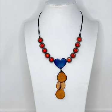 Handmade tagua necklace and earrings - image 1