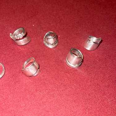 Handmade vintage silverware rings