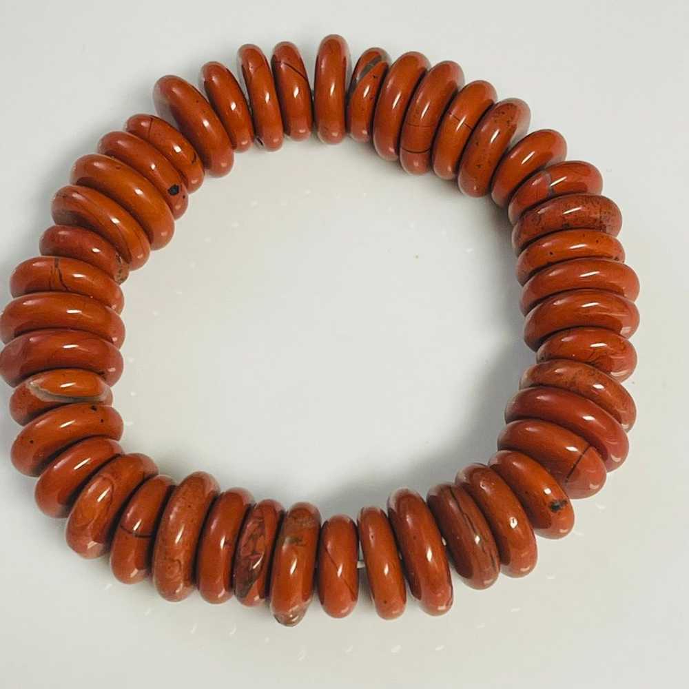 Vintage Red Jasper Stretch Bracelet - image 1