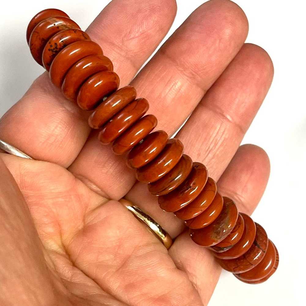 Vintage Red Jasper Stretch Bracelet - image 3