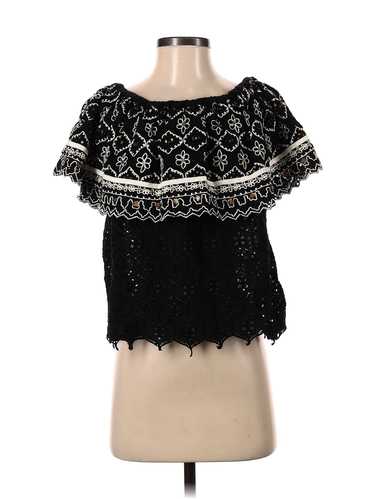 Hemant And Nandita Women Black Short Sleeve Blouse