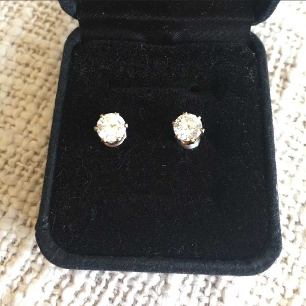 Vintage CZ Stud Earrings - image 2