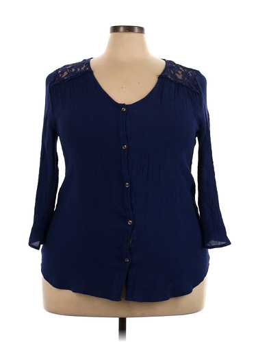 Perch by Blu Pepper Women Blue Long Sleeve Button… - image 1