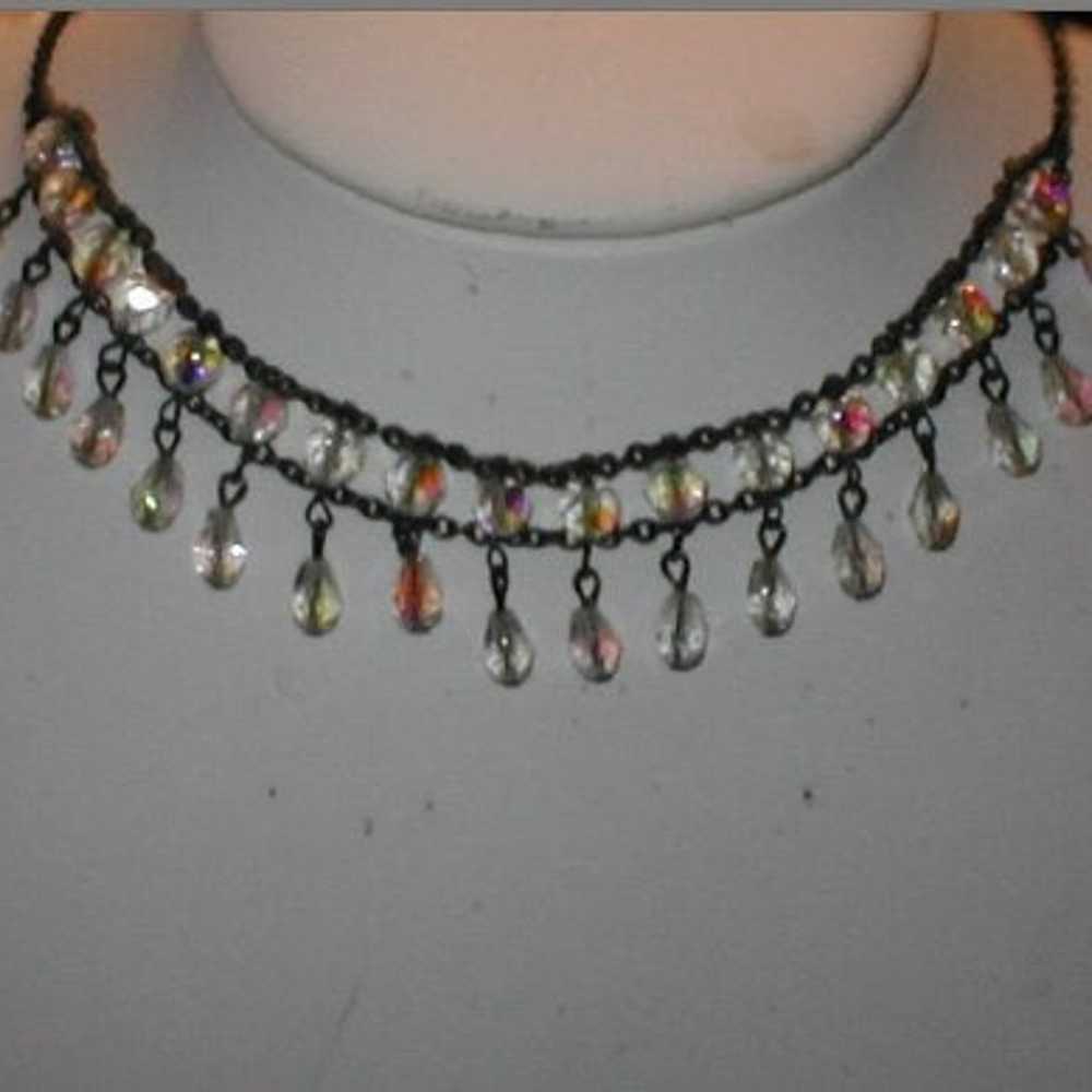 Vintage Crystal Choker Necklace - image 1