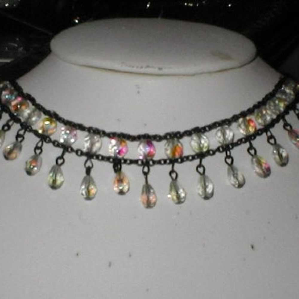 Vintage Crystal Choker Necklace - image 2