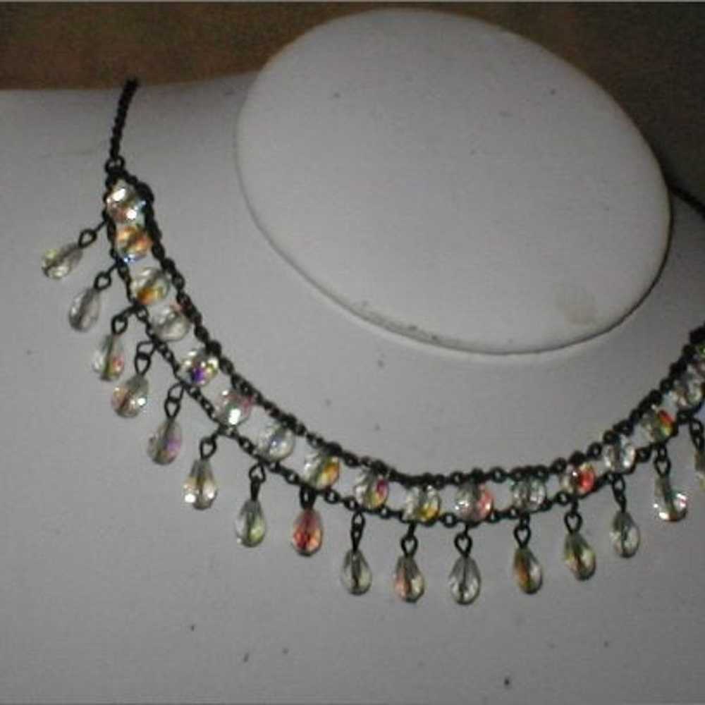 Vintage Crystal Choker Necklace - image 3