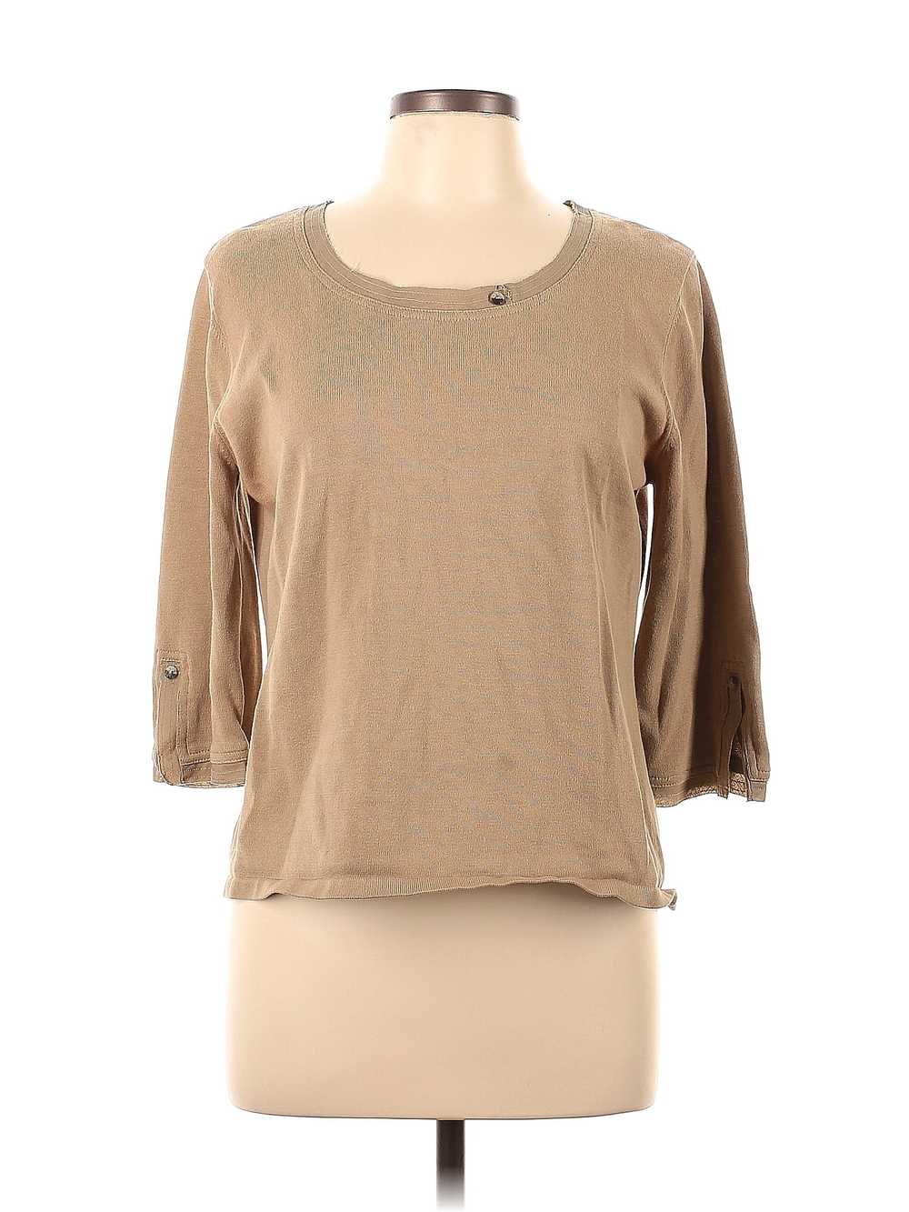 J.Jill Women Brown 3/4 Sleeve Blouse L - image 1