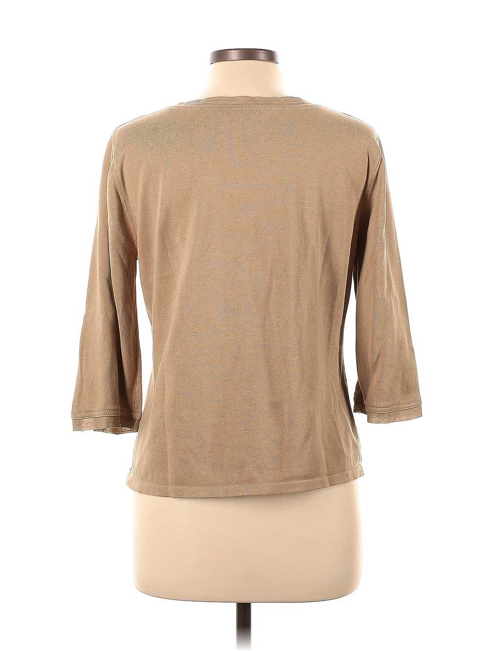 J.Jill Women Brown 3/4 Sleeve Blouse L - image 2