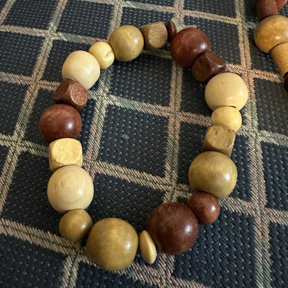 Hand crafted Wooden Beads Necklace and bracelet V… - image 2